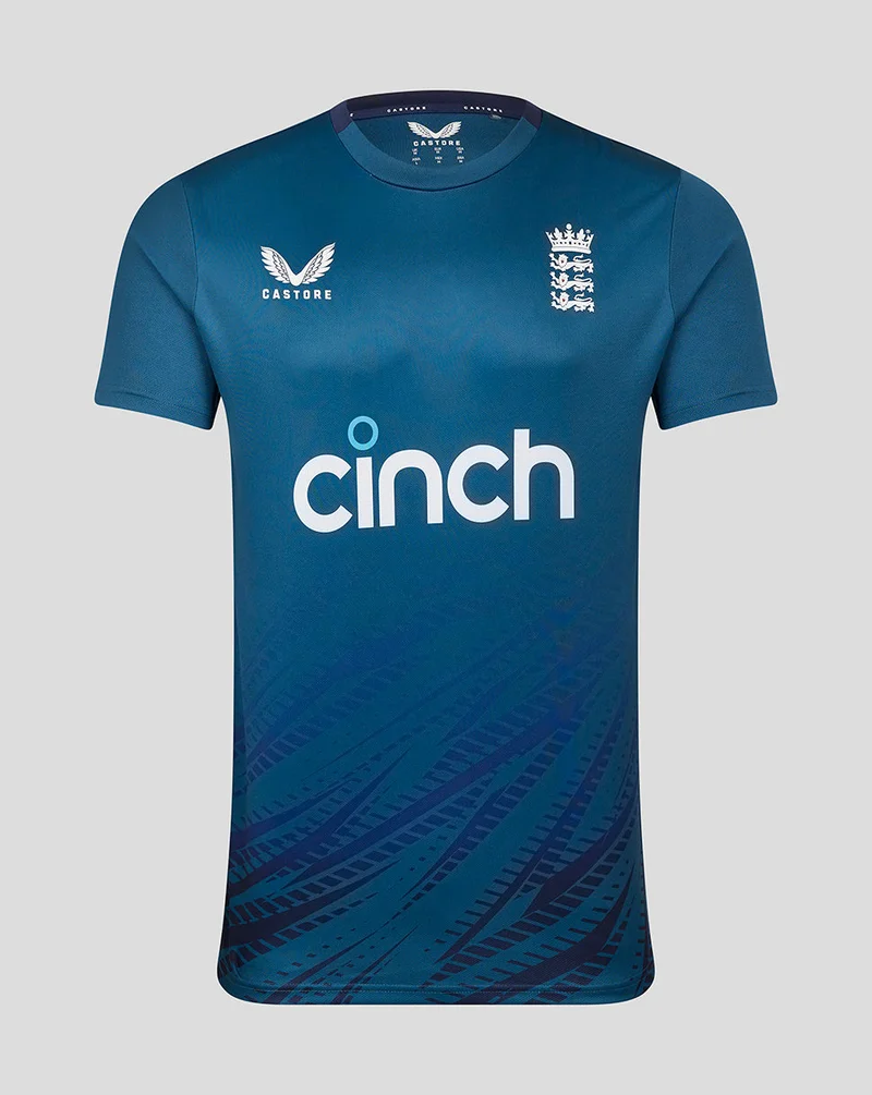 كاستور England Cricket Women Training Short Sleeve Tee - Blue, Women’s Short Sleeve Cricket Training Tee